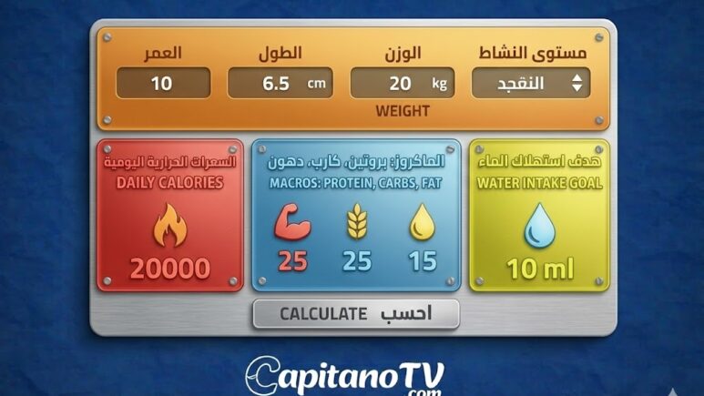 أدوات حساب السعرات والبروتين