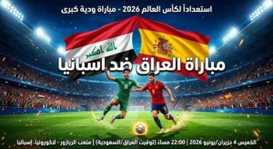 مباراة العراق ضد اسبانيا