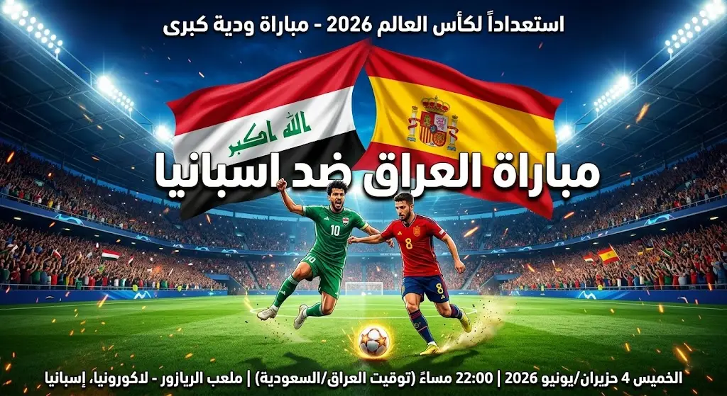 مباراة العراق ضد اسبانيا