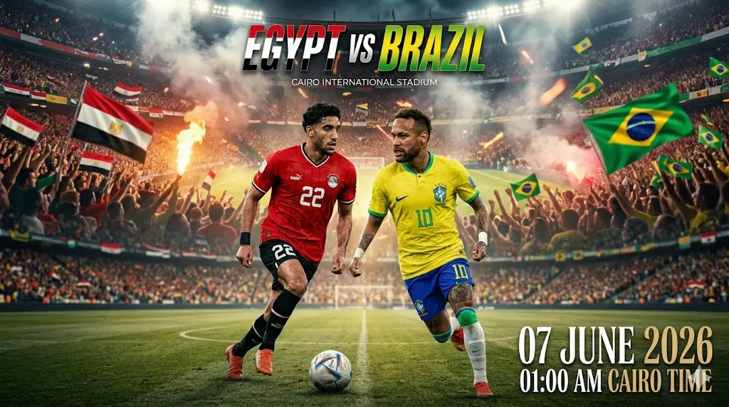 باراة مصر ضد البرازيل